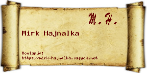 Mirk Hajnalka névjegykártya